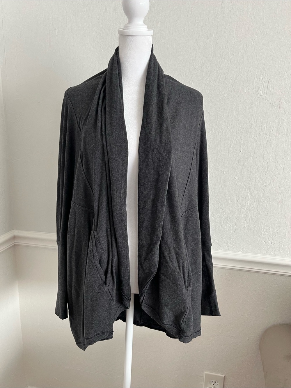 Lululemon Open-Front Charcoal Cardigan